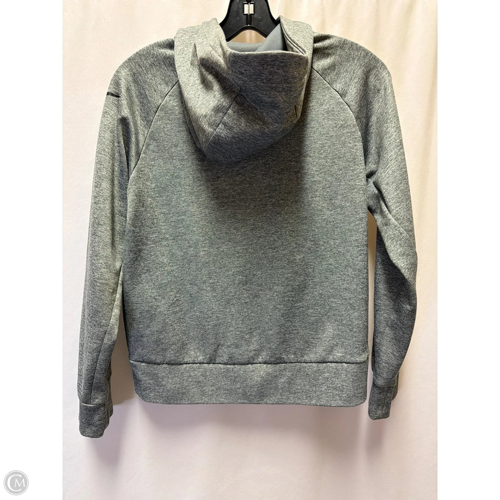Athletic Sweatshirt Hoodie By Nike In Grey, Size: L
