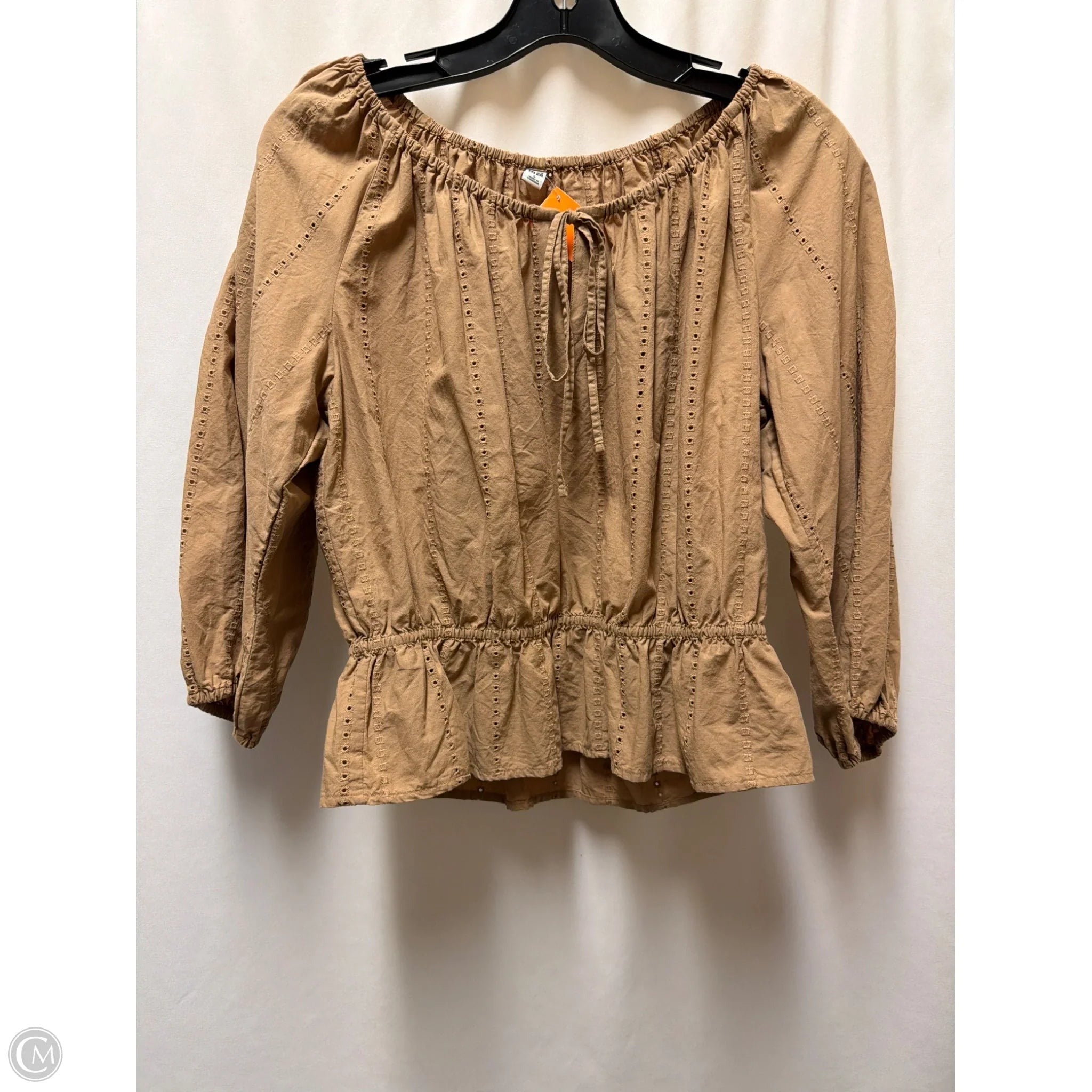 Top Long Sleeve By Clothes Mentor In Brown, Size: L