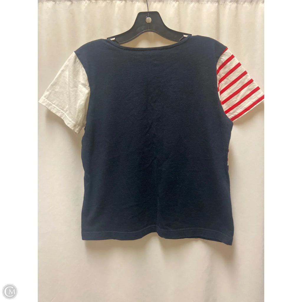 Top Short Sleeve By Crazy Horse In Navy, Size: M