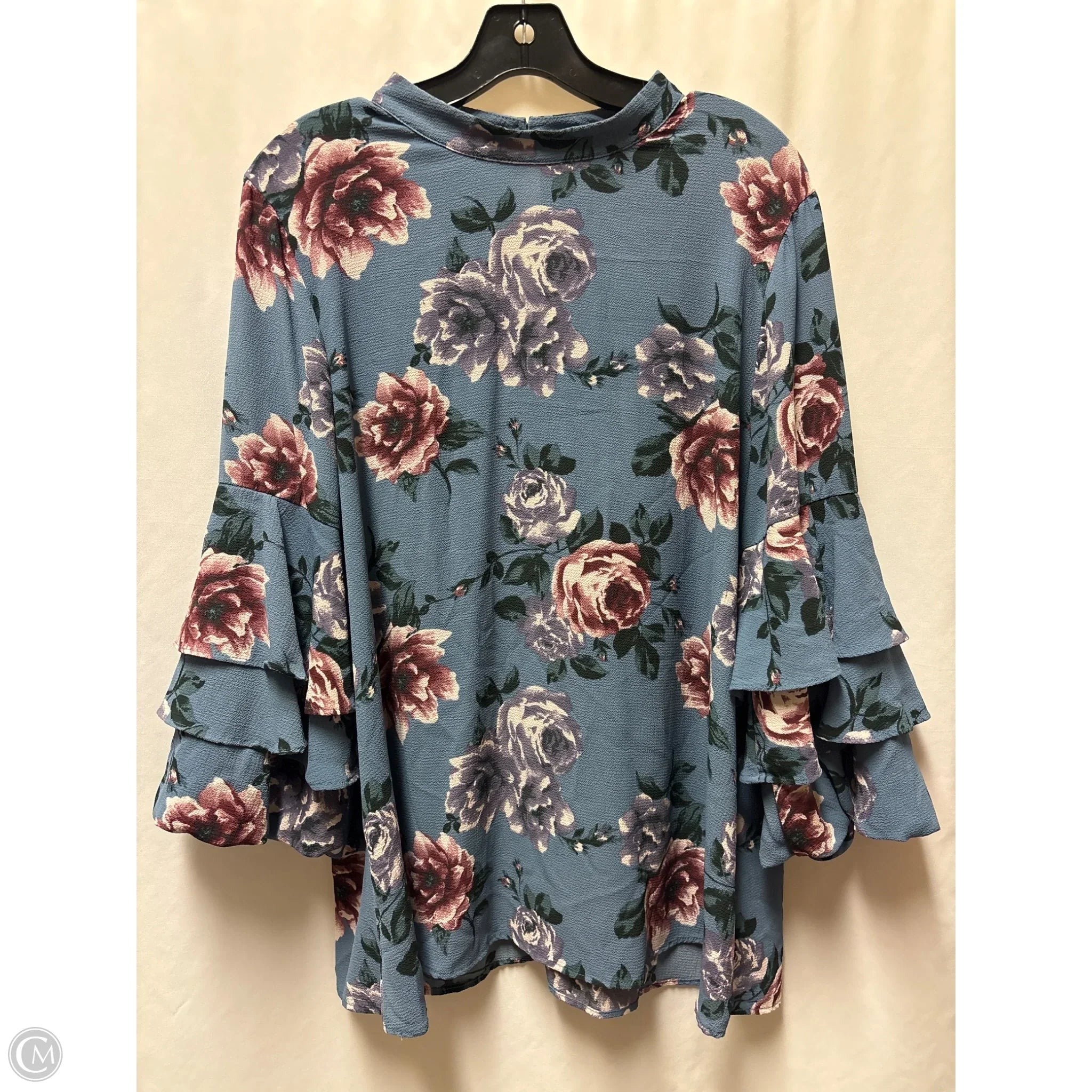 Top Long Sleeve By Andree By Unit In Blue, Size: 2x
