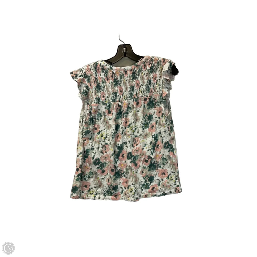 Top Sleeveless By Lucky Brand In Floral Print, Size: L