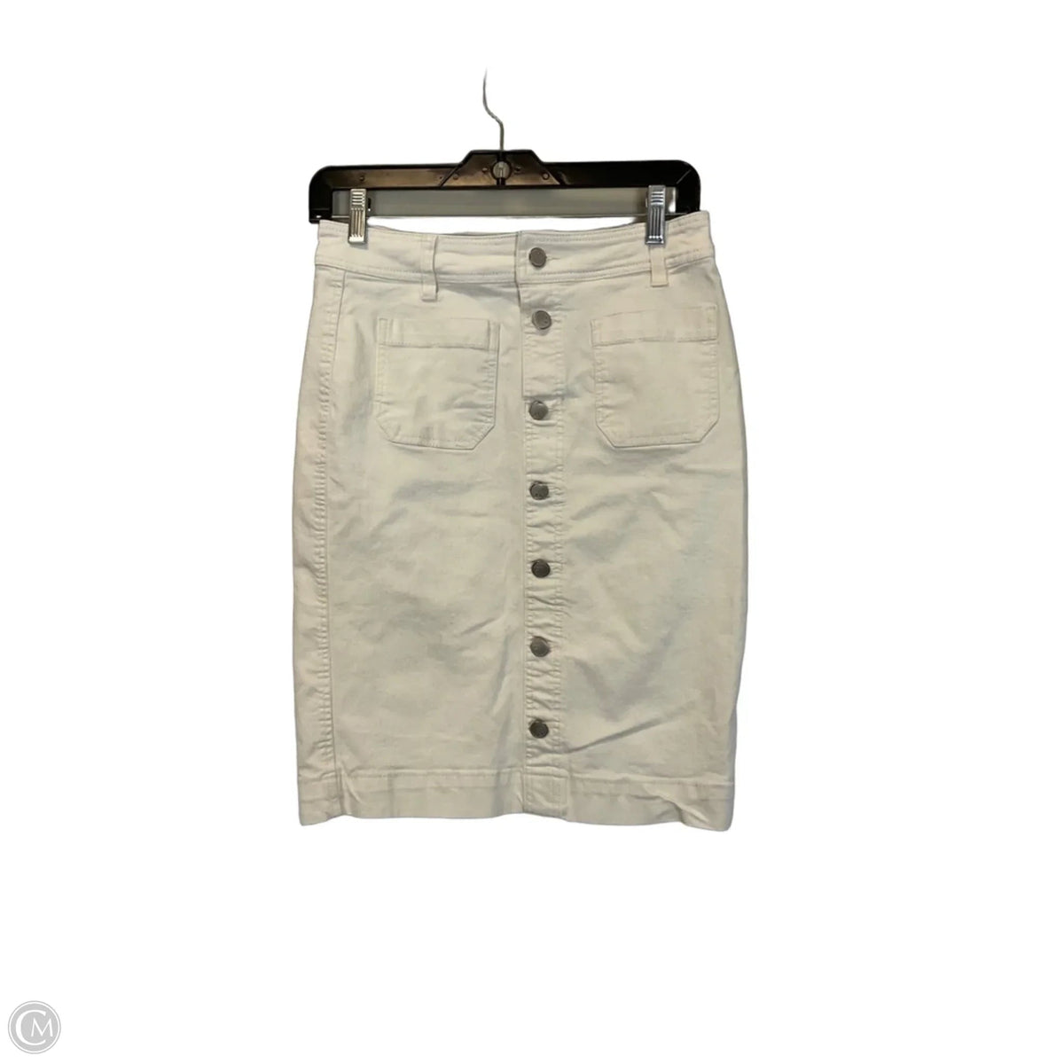 Skirt Midi By One 5 One In Cream Denim, Size: S
