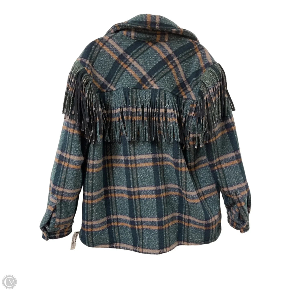 Jacket Shirt By Blanknyc In Brown & Green, Size: L