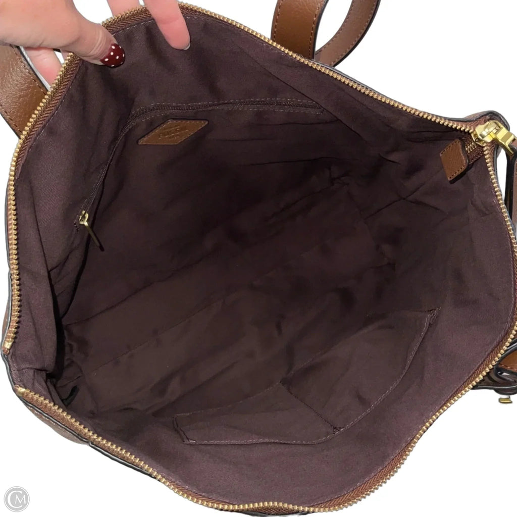 Handbag Leather By Fossil, Size: Large