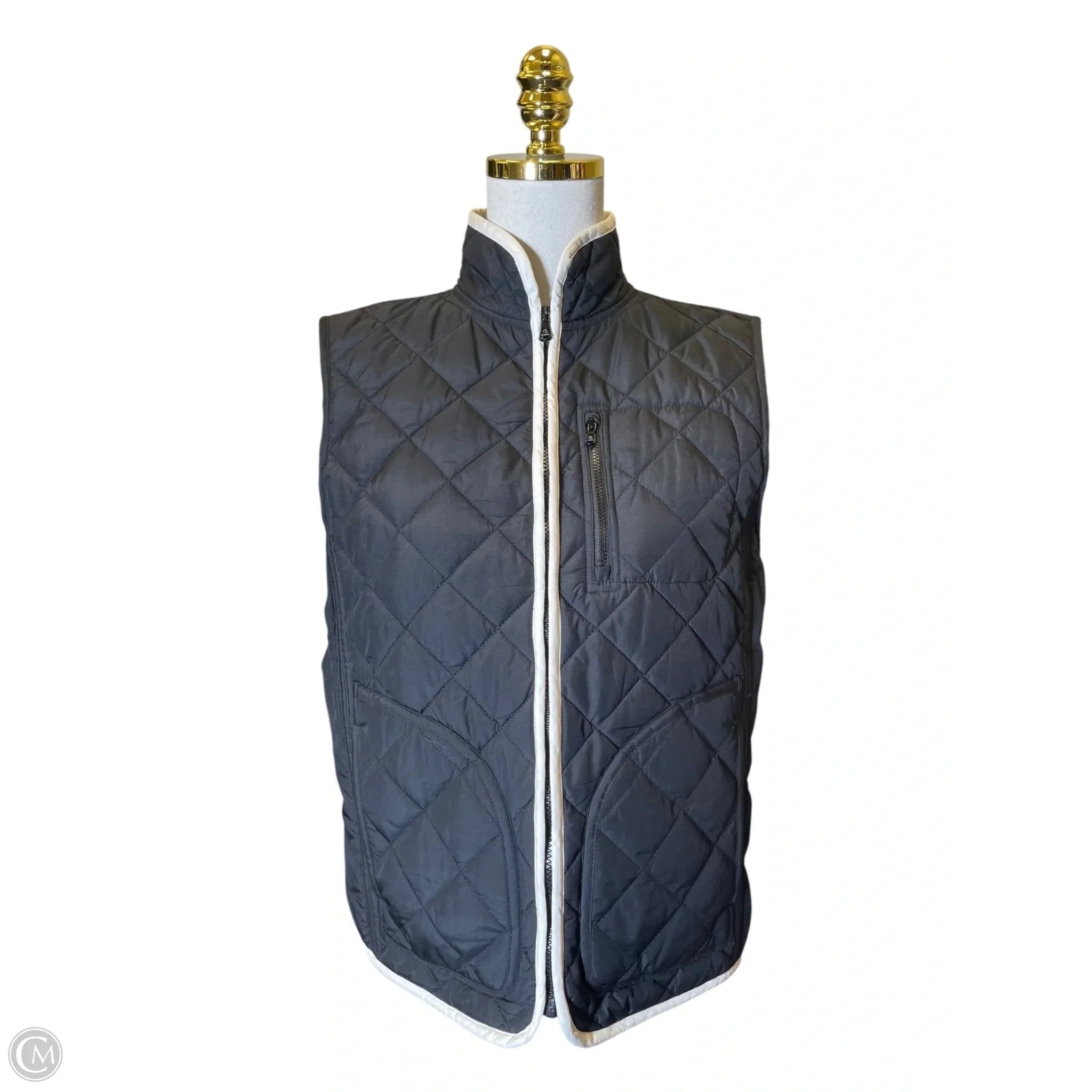 Vest Puffer & Quilted By Lauren By Ralph Lauren In Black, Size: L