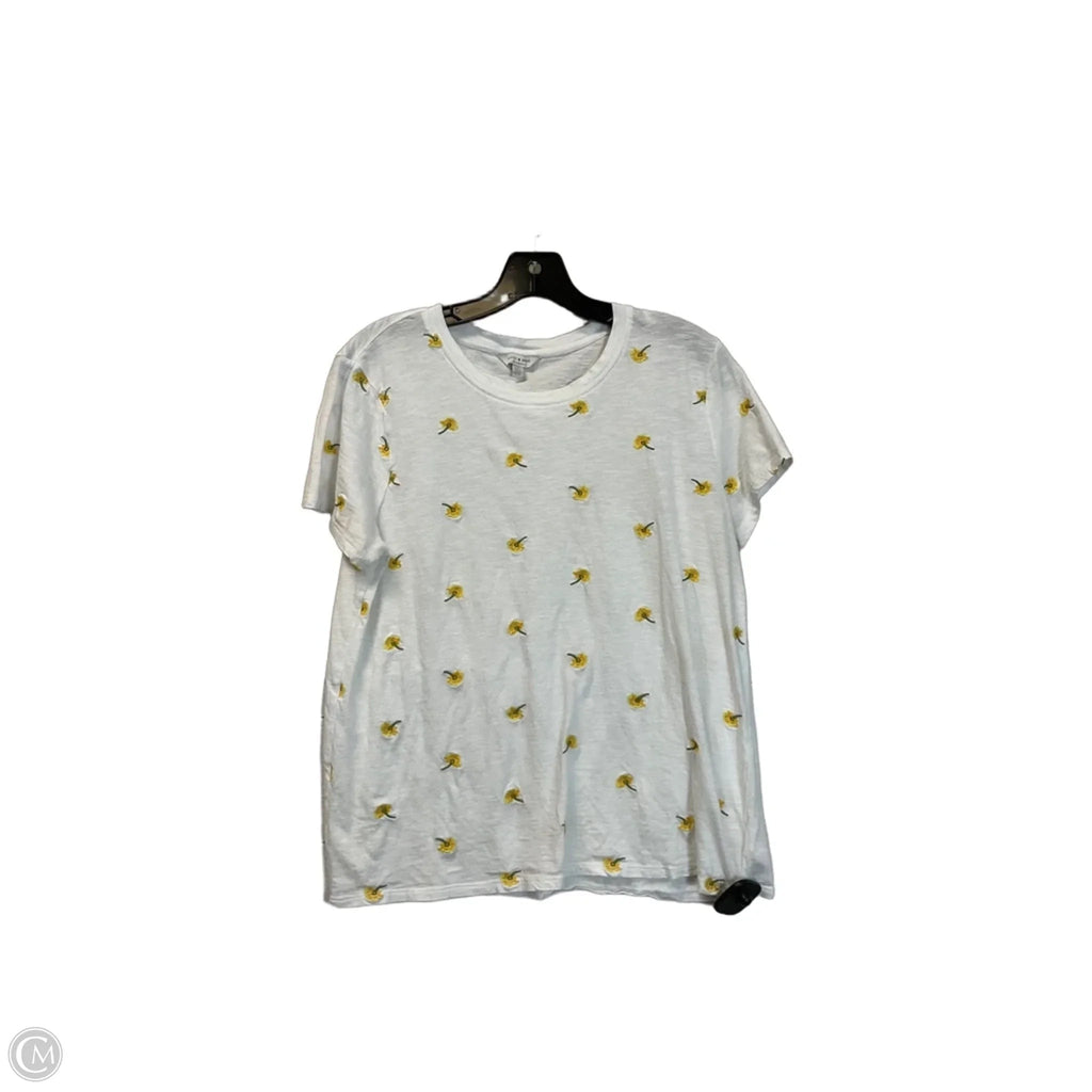 Top Short Sleeve By Lucky Brand In White, Size: L