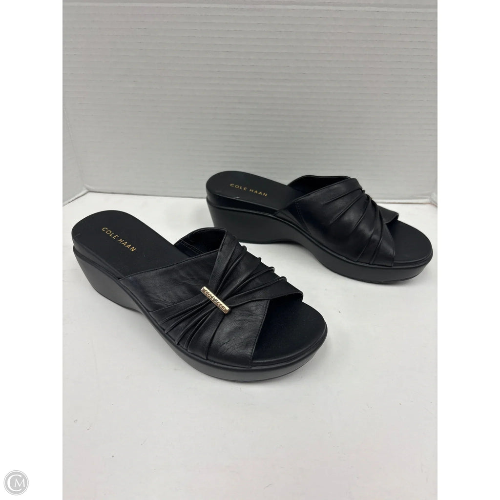 Sandals Heels Wedge By Cole-haan In Black, Size: 7.5