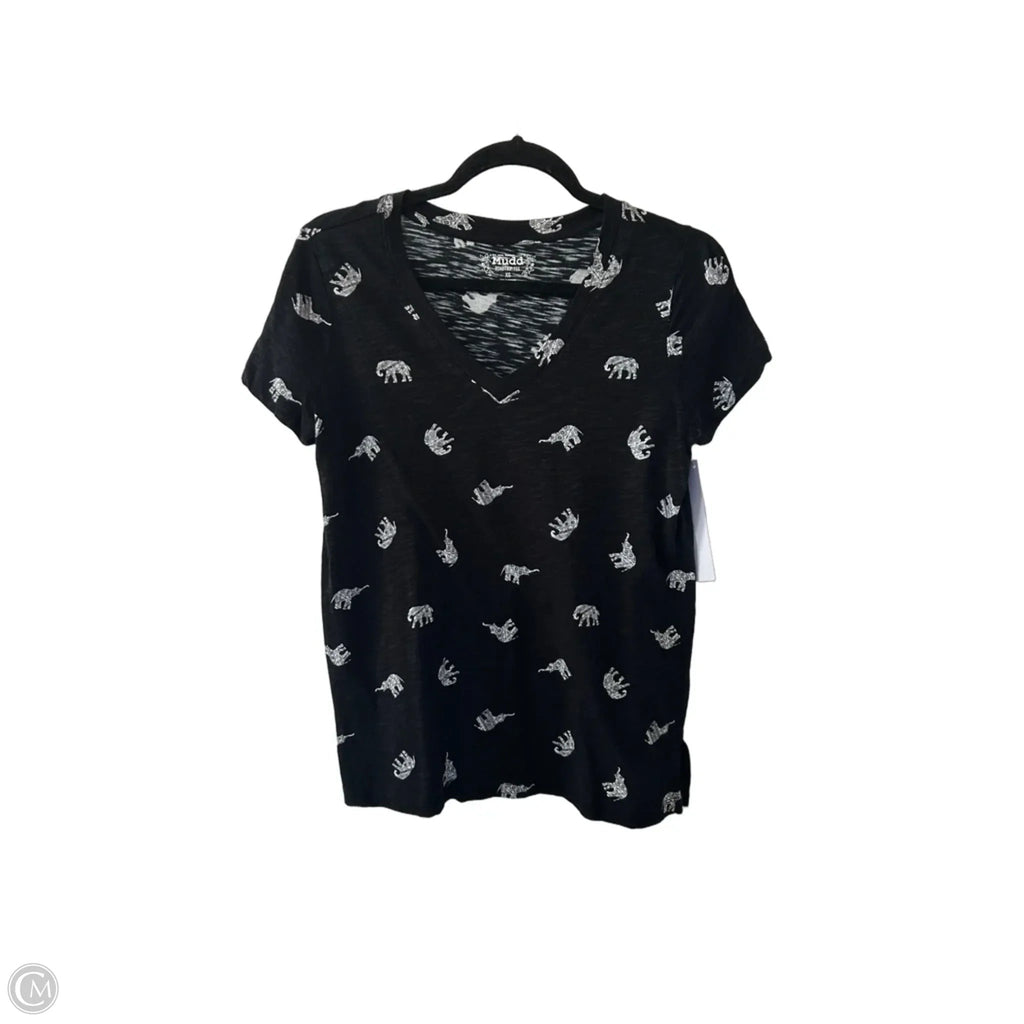 Top Short Sleeve Basic By Mudd In Black & White, Size: Xs
