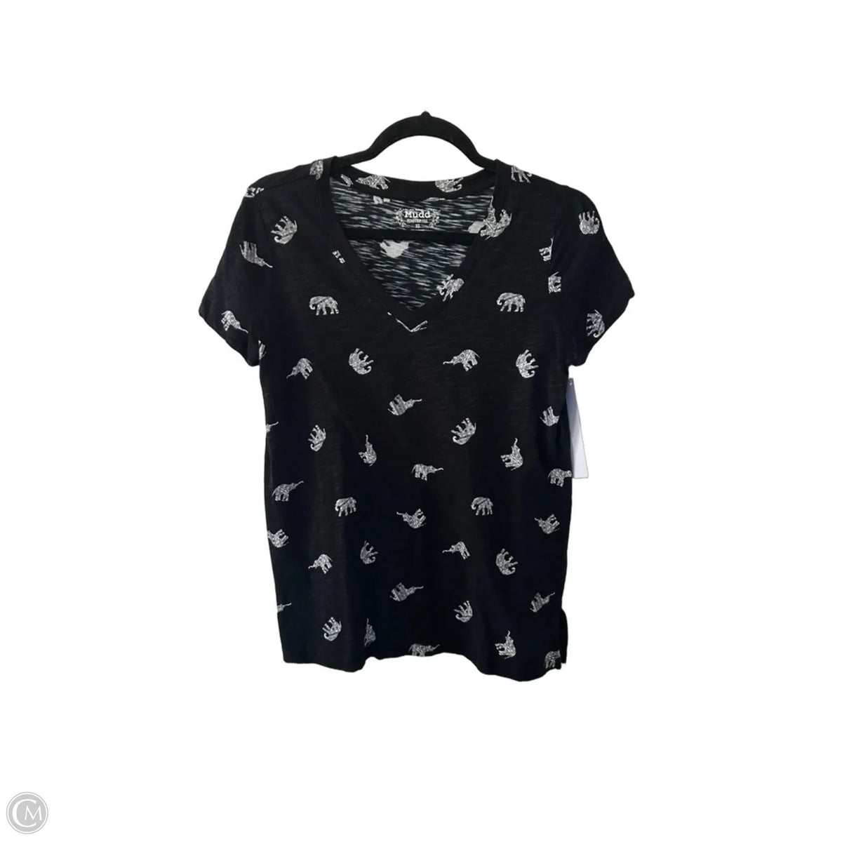 Top Short Sleeve Basic By Mudd In Black & White, Size: Xs