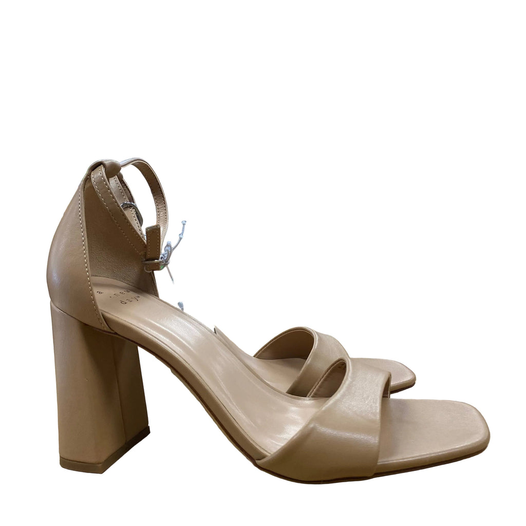 Sandals Heels Block By A New Day In Tan, Size:9.5
