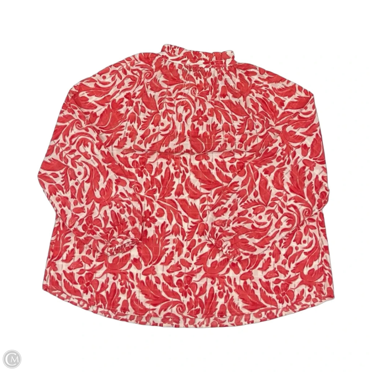 Blouse Long Sleeve By Lane Bryant In Cream & Red, Size: 2x