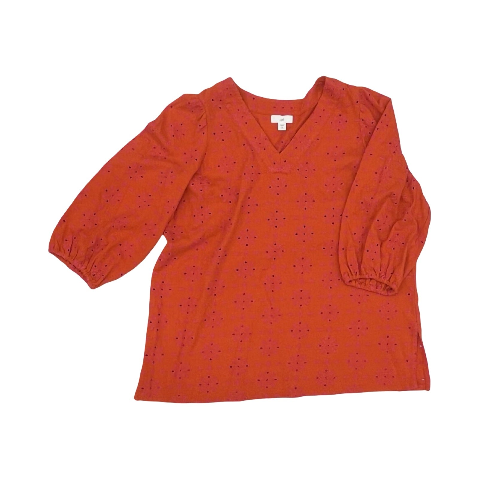 Top 3/4 Sleeve By J. Jill In Orange, Size:Sp