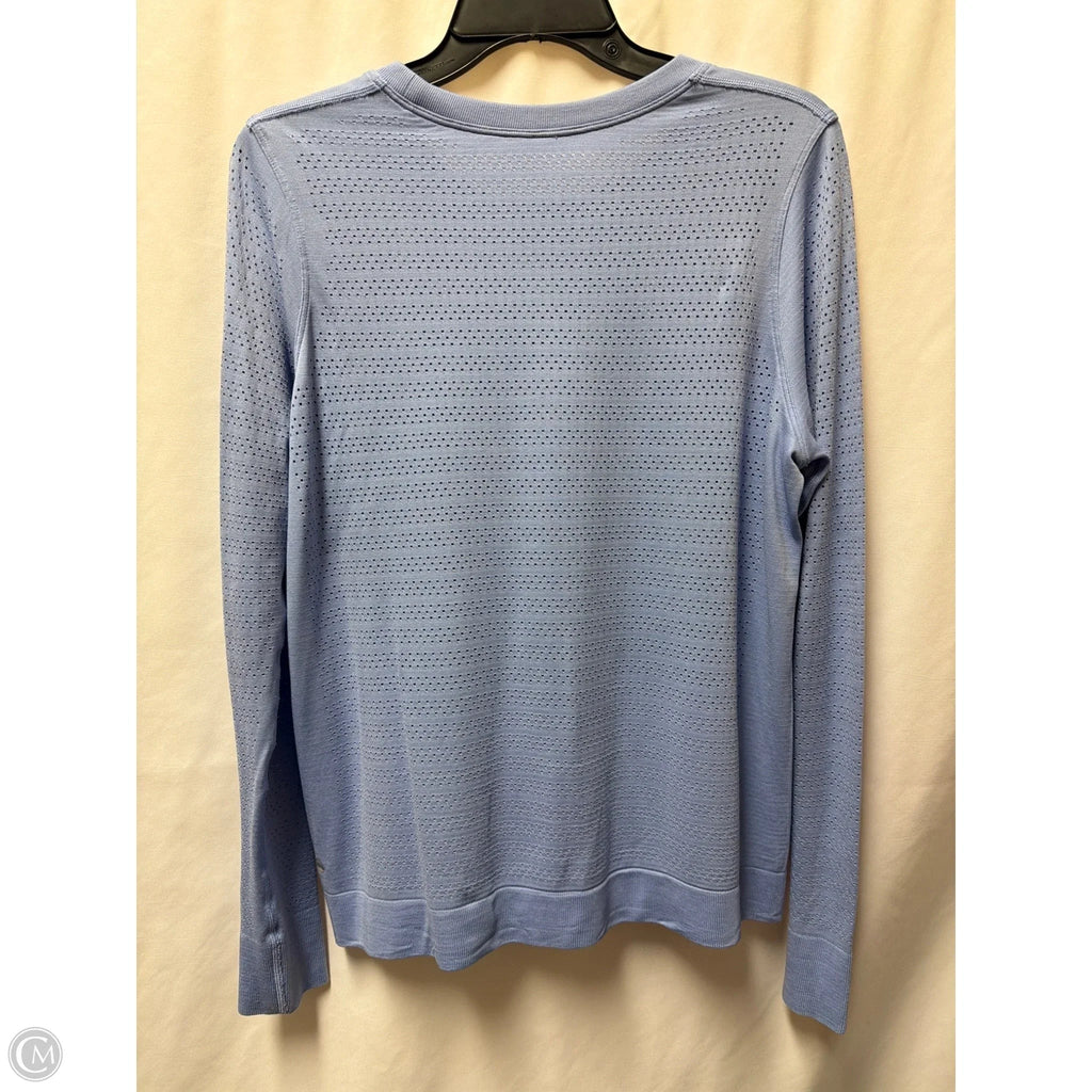 Athletic Top Long Sleeve Collar By Lululemon In Blue, Size: M