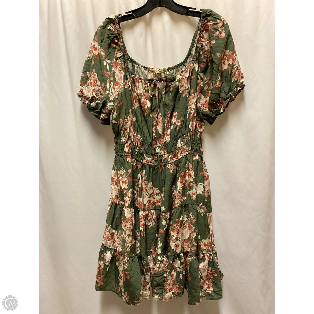 Dress Casual Midi By Liberty Love In Green, Size: 1x