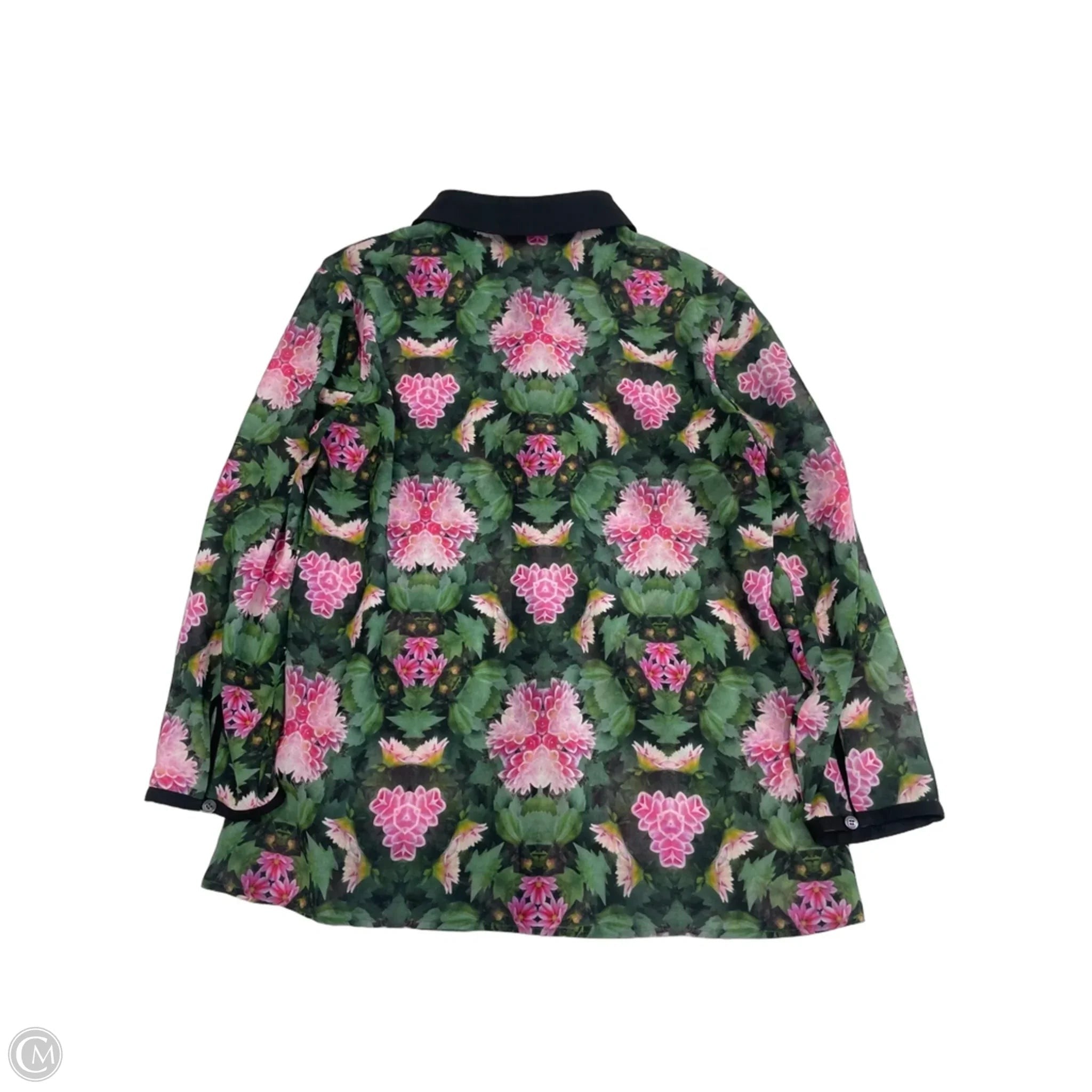 Blouse Long Sleeve By Ted Baker In Green & Pink, Size: S