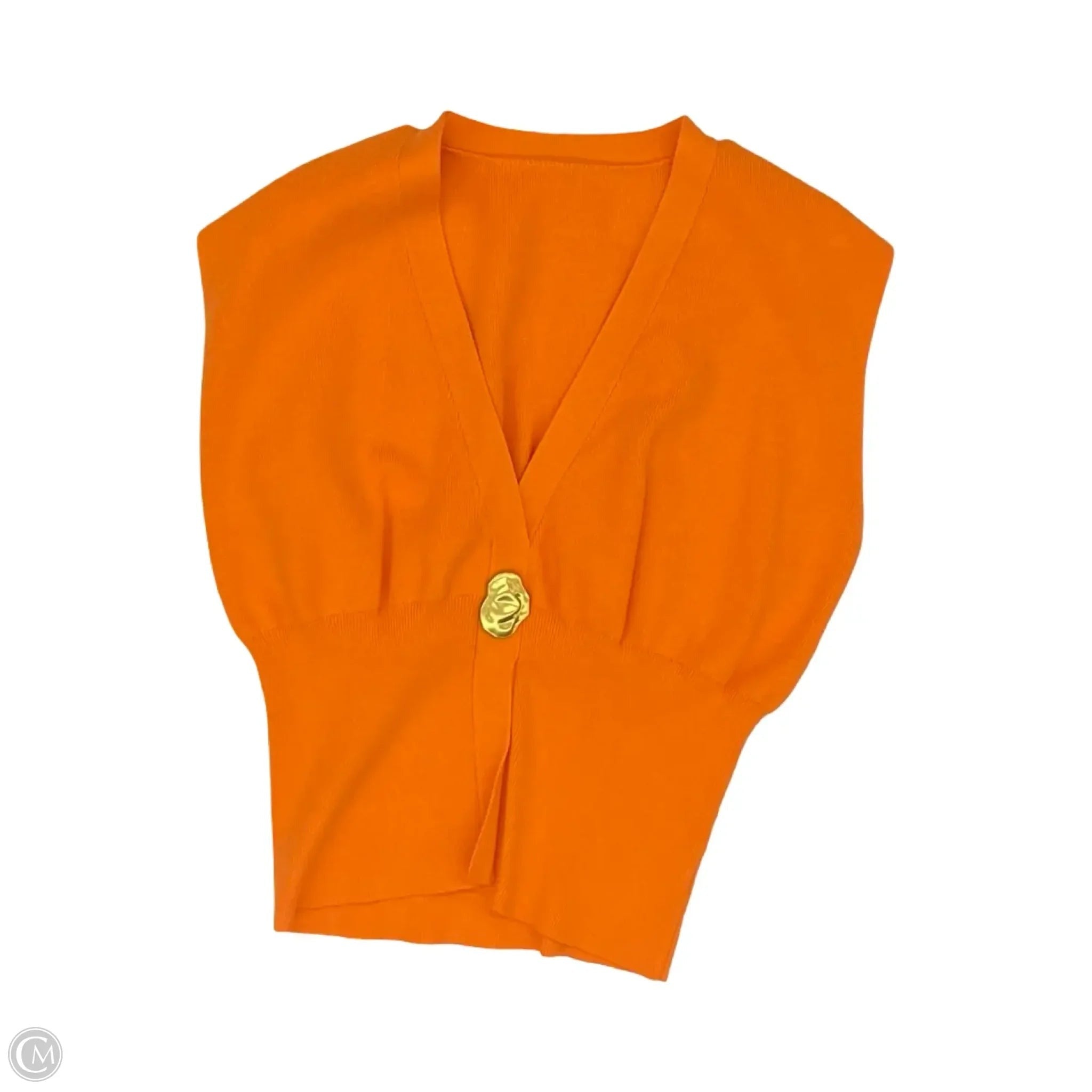 Vest Sweater By Commense In Orange, Size: L