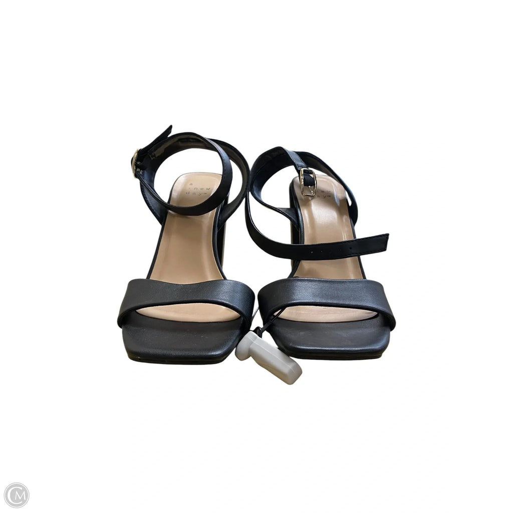 Sandals Heels Block By A New Day In Black, Size: 8