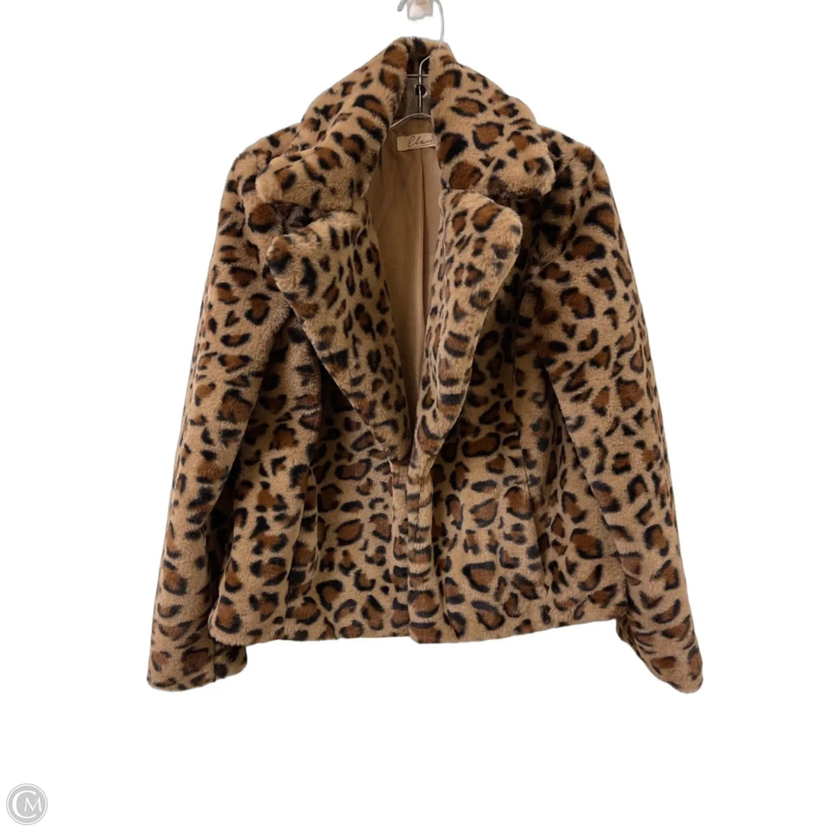 Jacket Faux Fur & Sherpa By Elan In Animal Print, Size: M