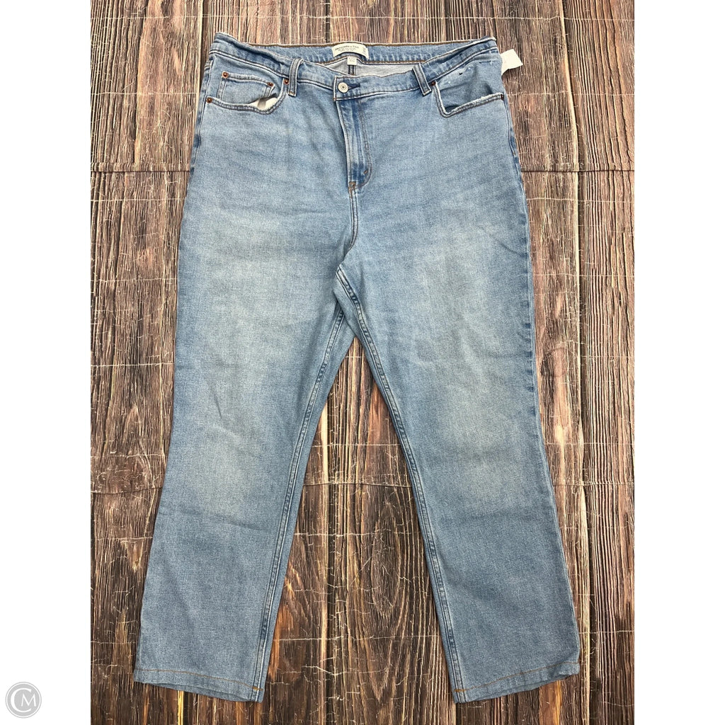 Jeans Straight By Abercrombie And Fitch In Blue Denim, Size: 18 Short