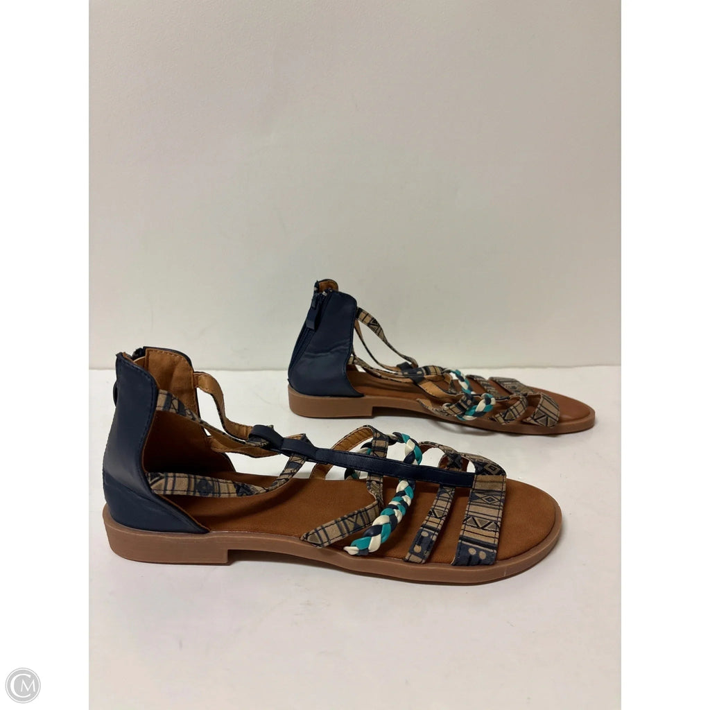 Sandals Flats By Clothes Mentor In Navy, Size: 9.5