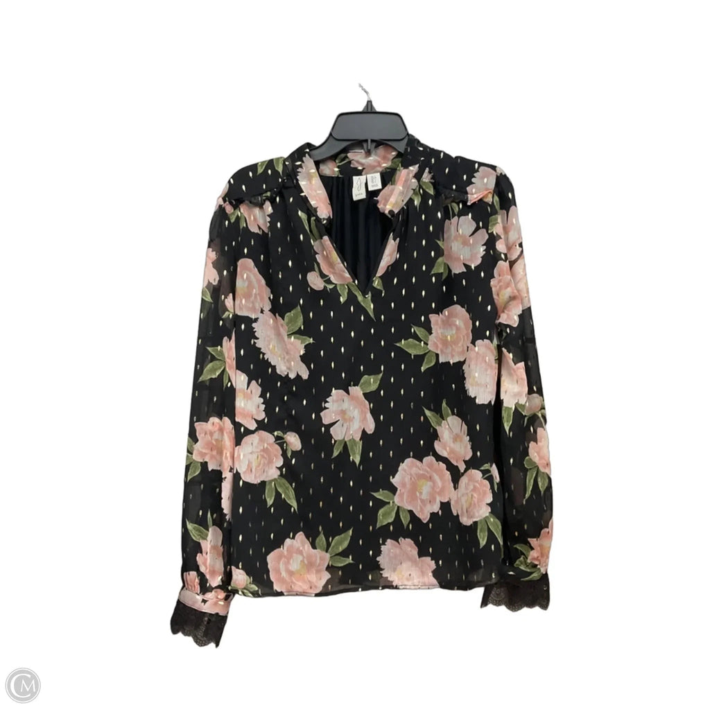 Blouse Long Sleeve By Joie In Floral Print, Size: L