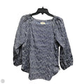 Blouse Long Sleeve By Loft In Blue & White, Size: Xs