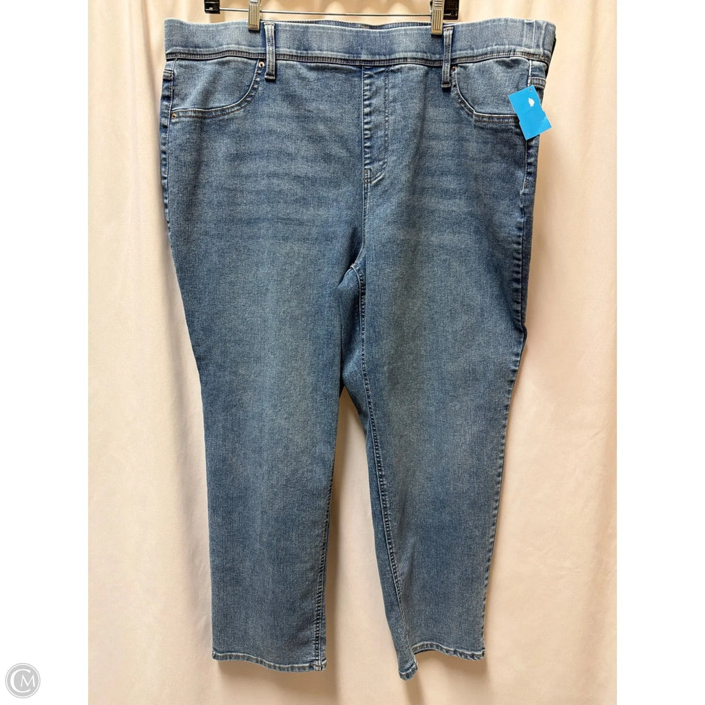 Jeans Straight By Terra & Sky In Blue Denim, Size: 2x