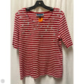 Top Short Sleeve By Karen Scott In Red & White, Size: L