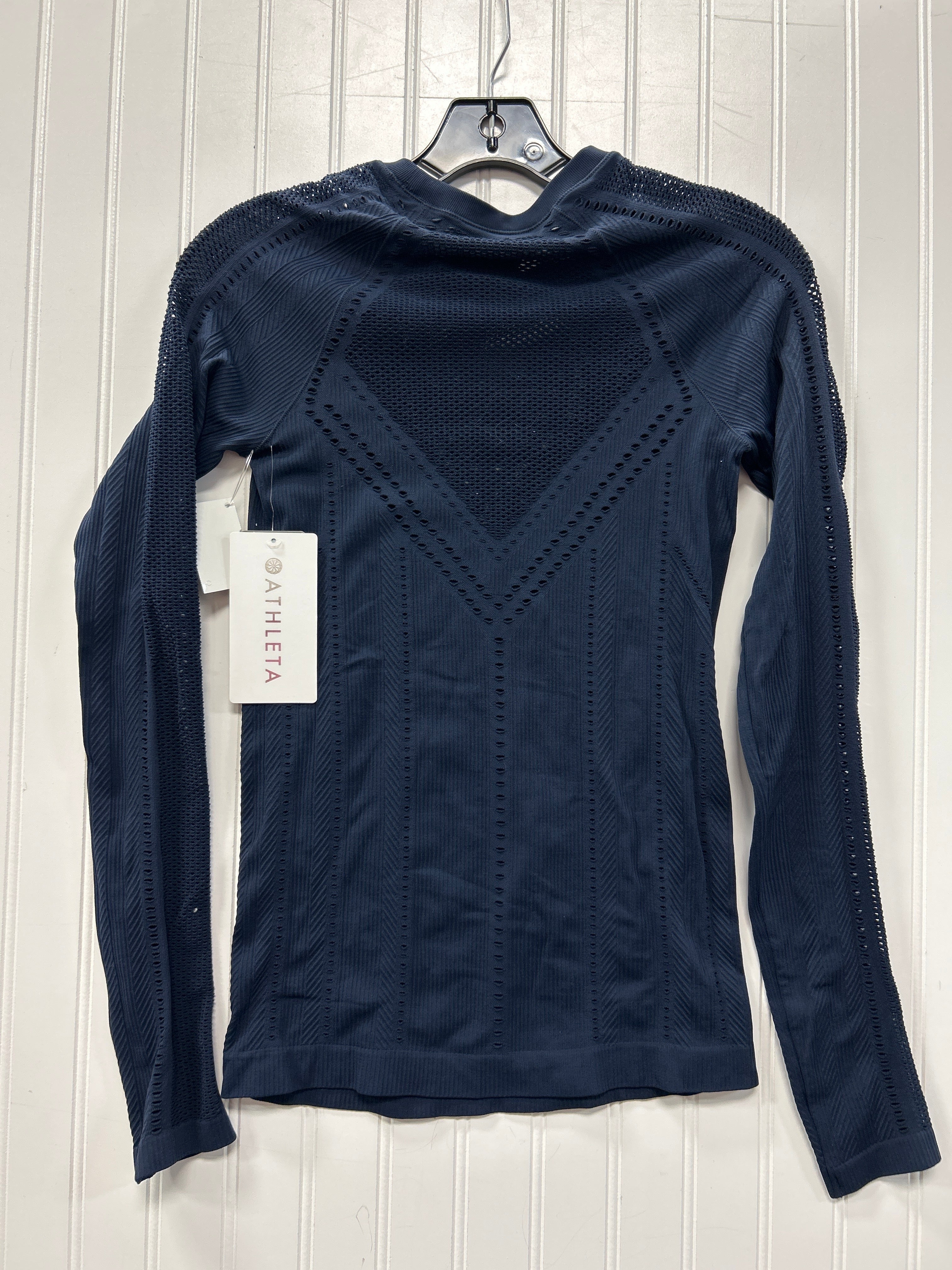 Athletic Top Ls Crewneck By Athleta In Navy, Size:Xs NWT