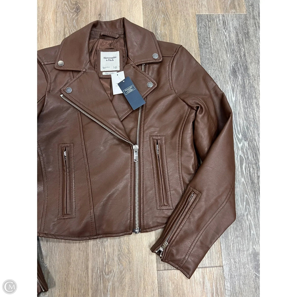 -Jacket Moto By Abercrombie And Fitch In Brown, Size: S