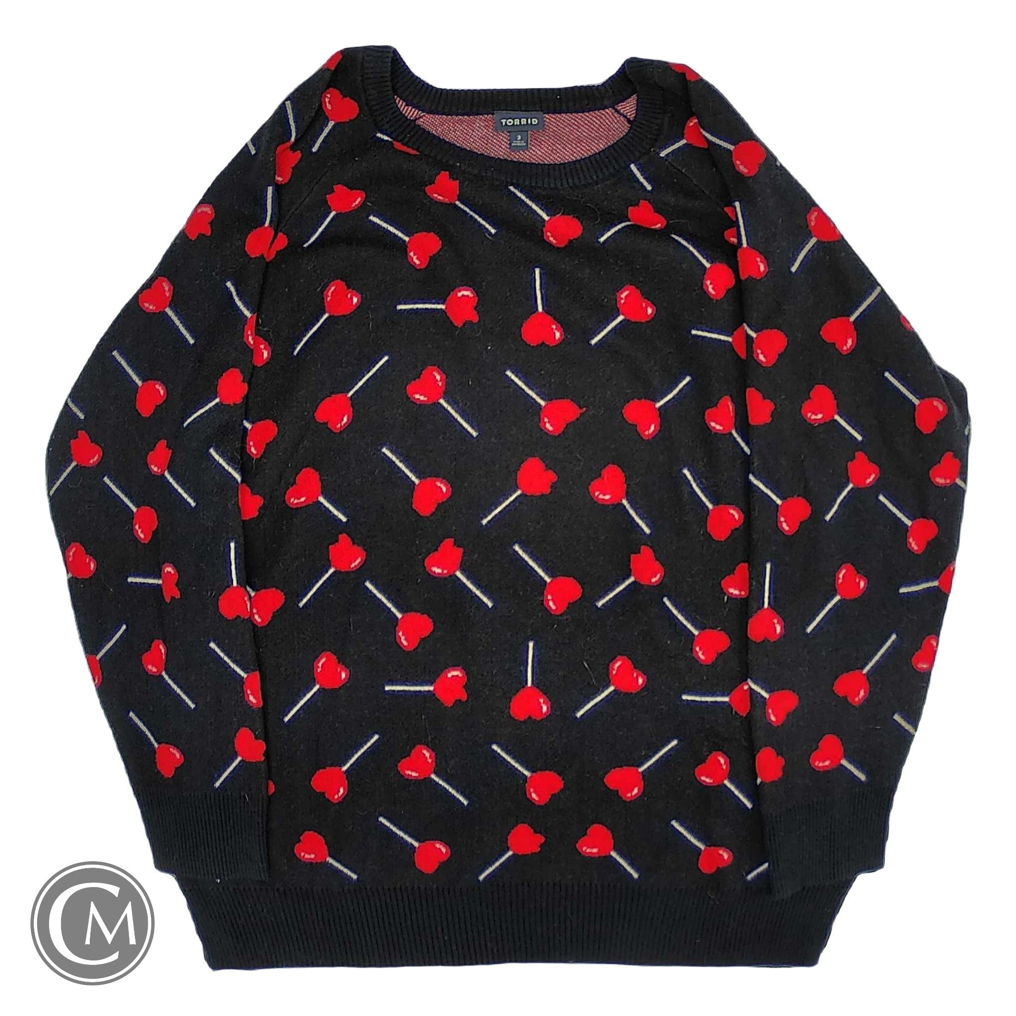 Sweater By Torrid In Black & Red, Size: 3x