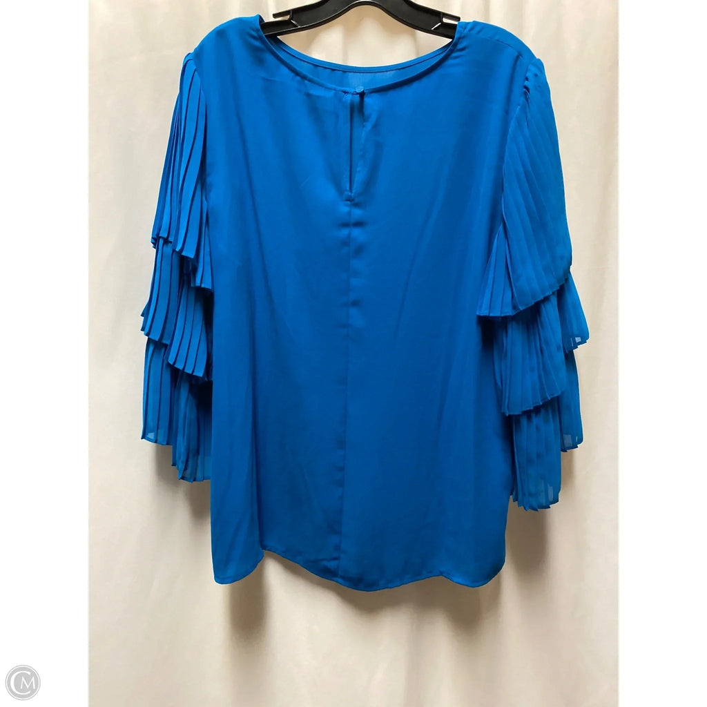 Top Long Sleeve By Worthington In Blue, Size: Xl