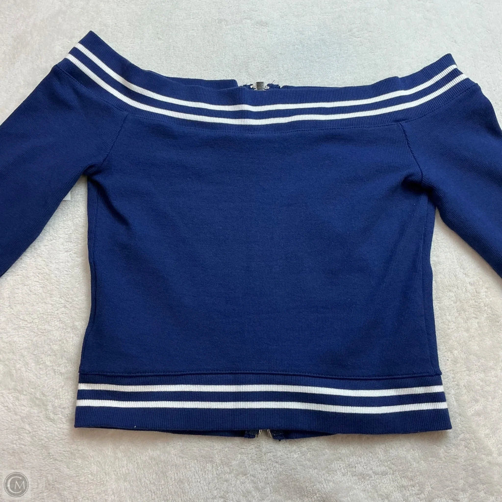 Top Long Sleeve By Express In Blue & White, Size: M
