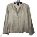 Silk Blend Jacket By Eileen Fisher In Taupe, Size: S