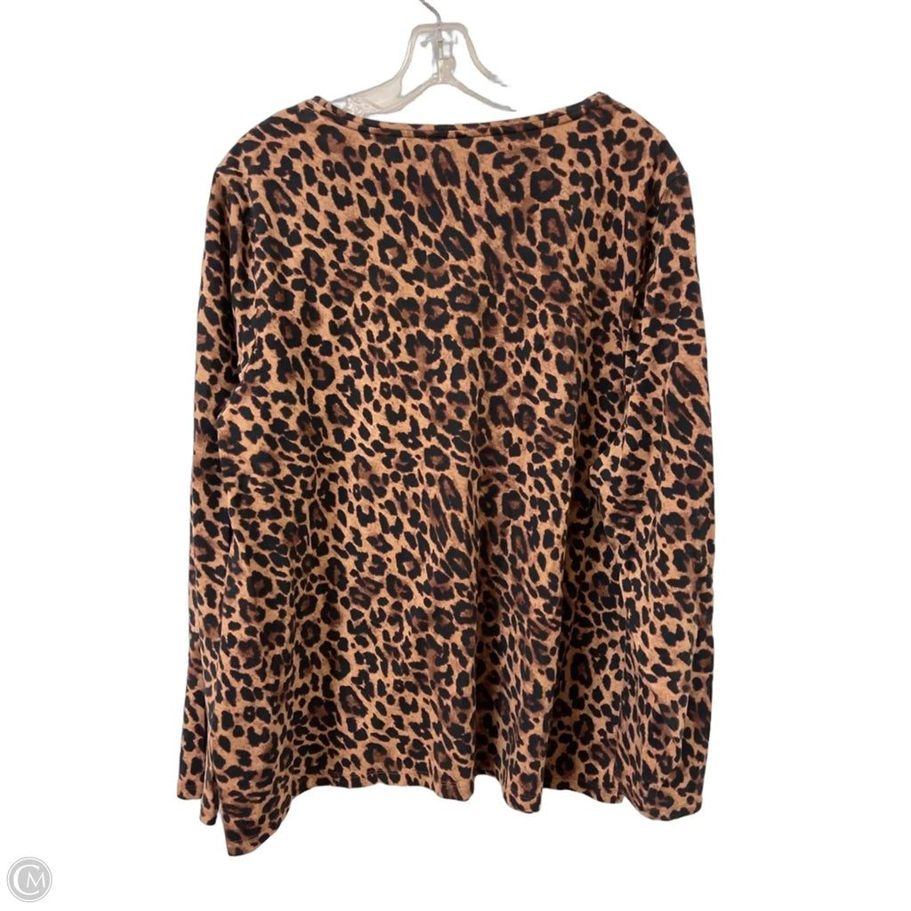 Top Long Sleeve By Talbots In Animal Print, Size: 3x