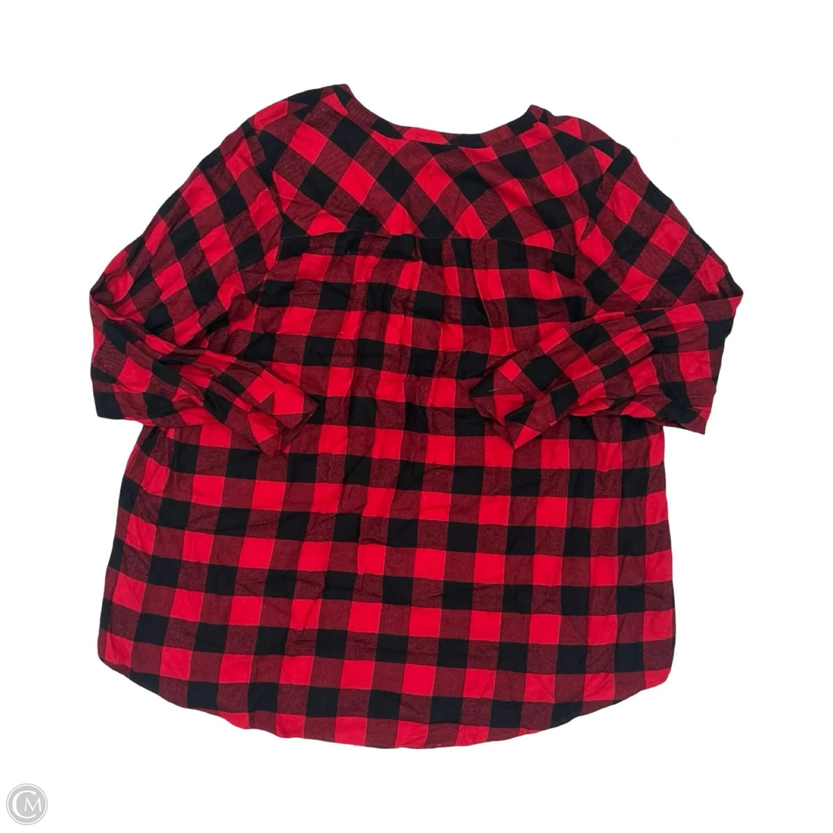 Top Long Sleeve By Torrid In Black & Red, Size: 4x