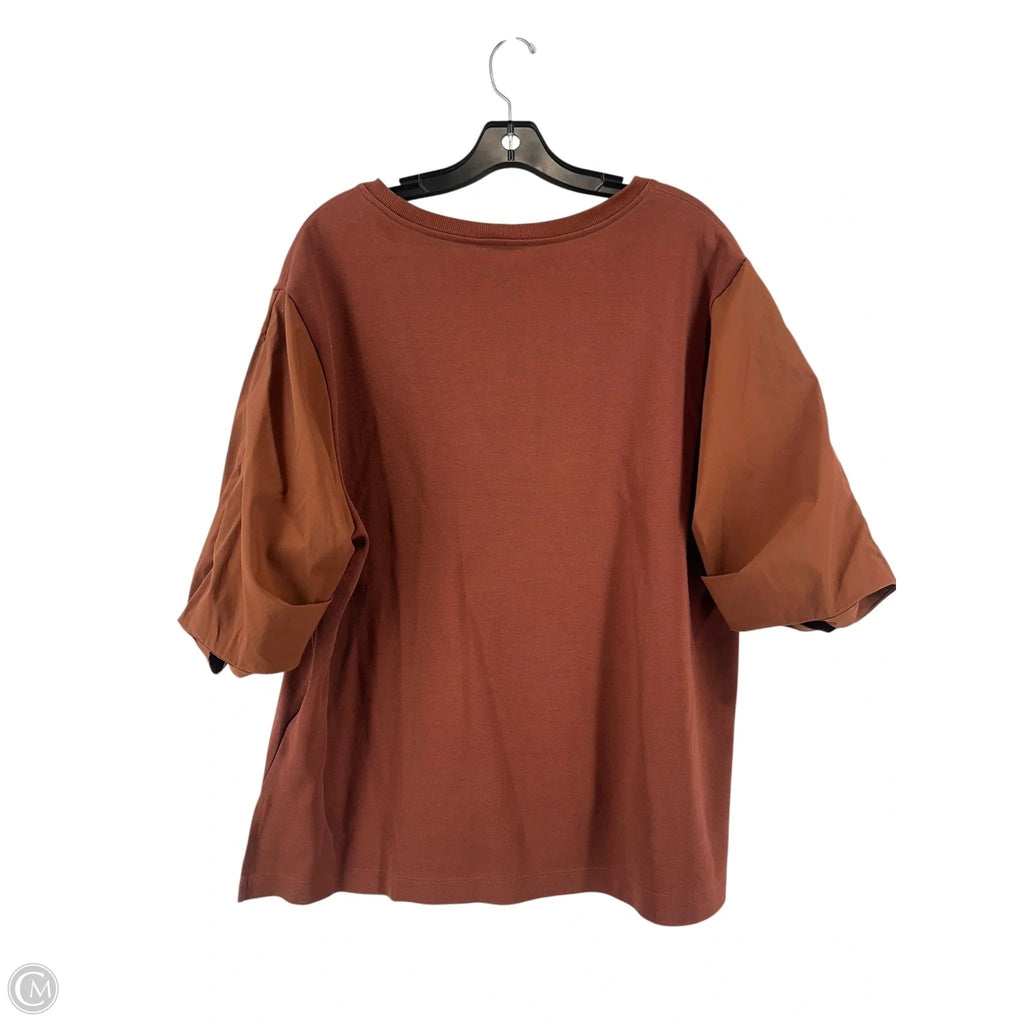 Athletic Top Short Sleeve By Athleta In Brown, Size: Xl