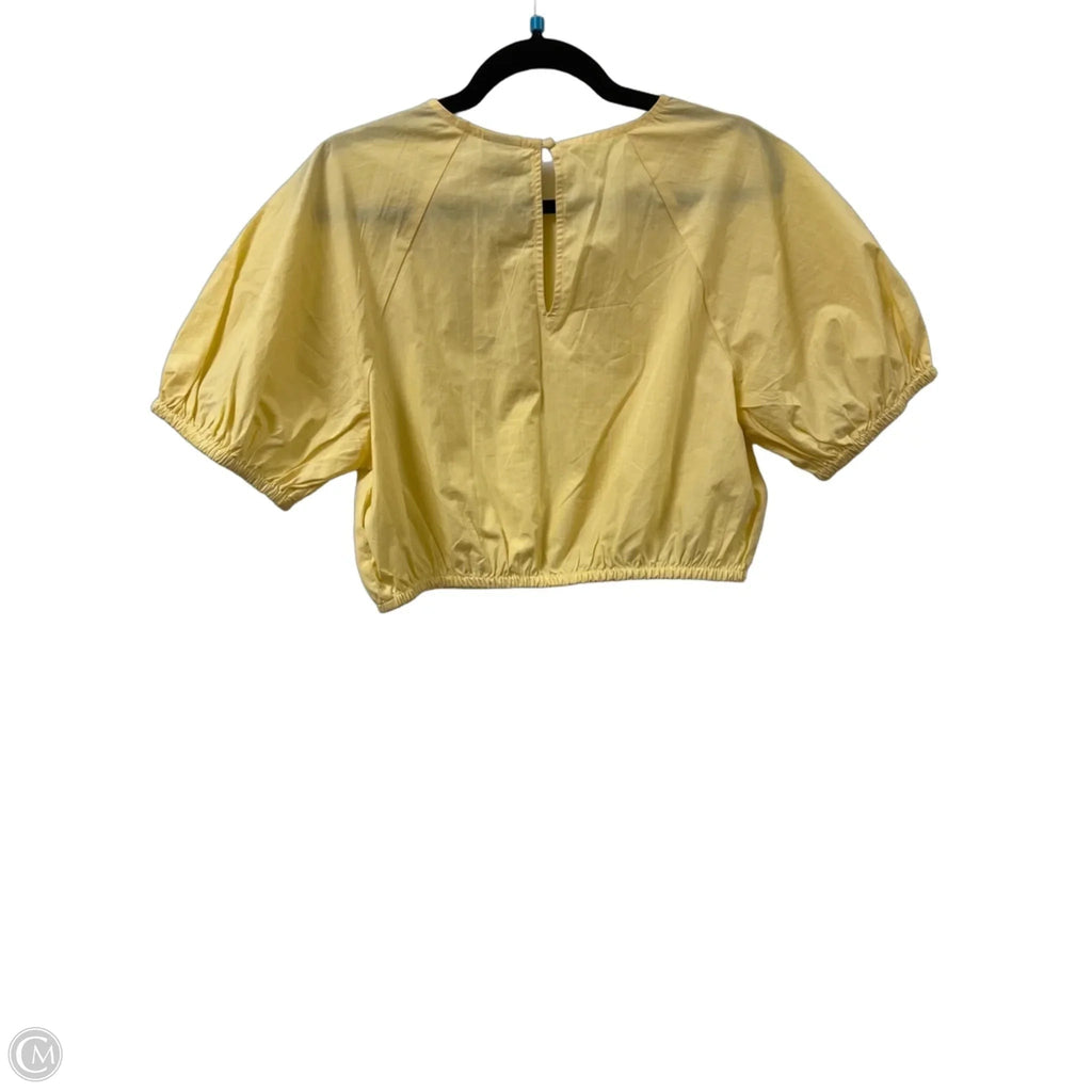 Top Short Sleeve By A New Day In White & Yellow, Size: M