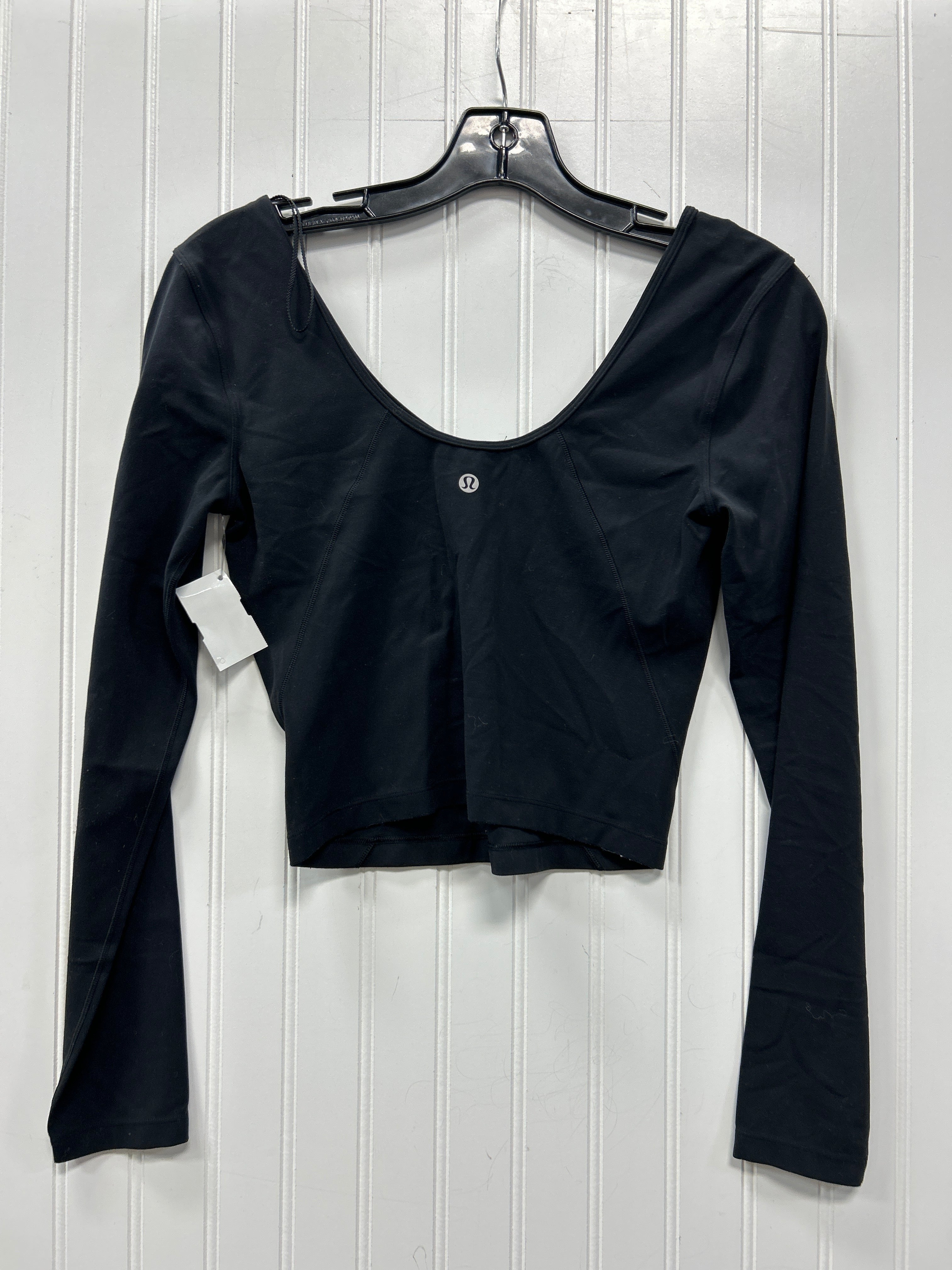 Athletic Top Ls Crewneck By Lululemon In Black, Size:S