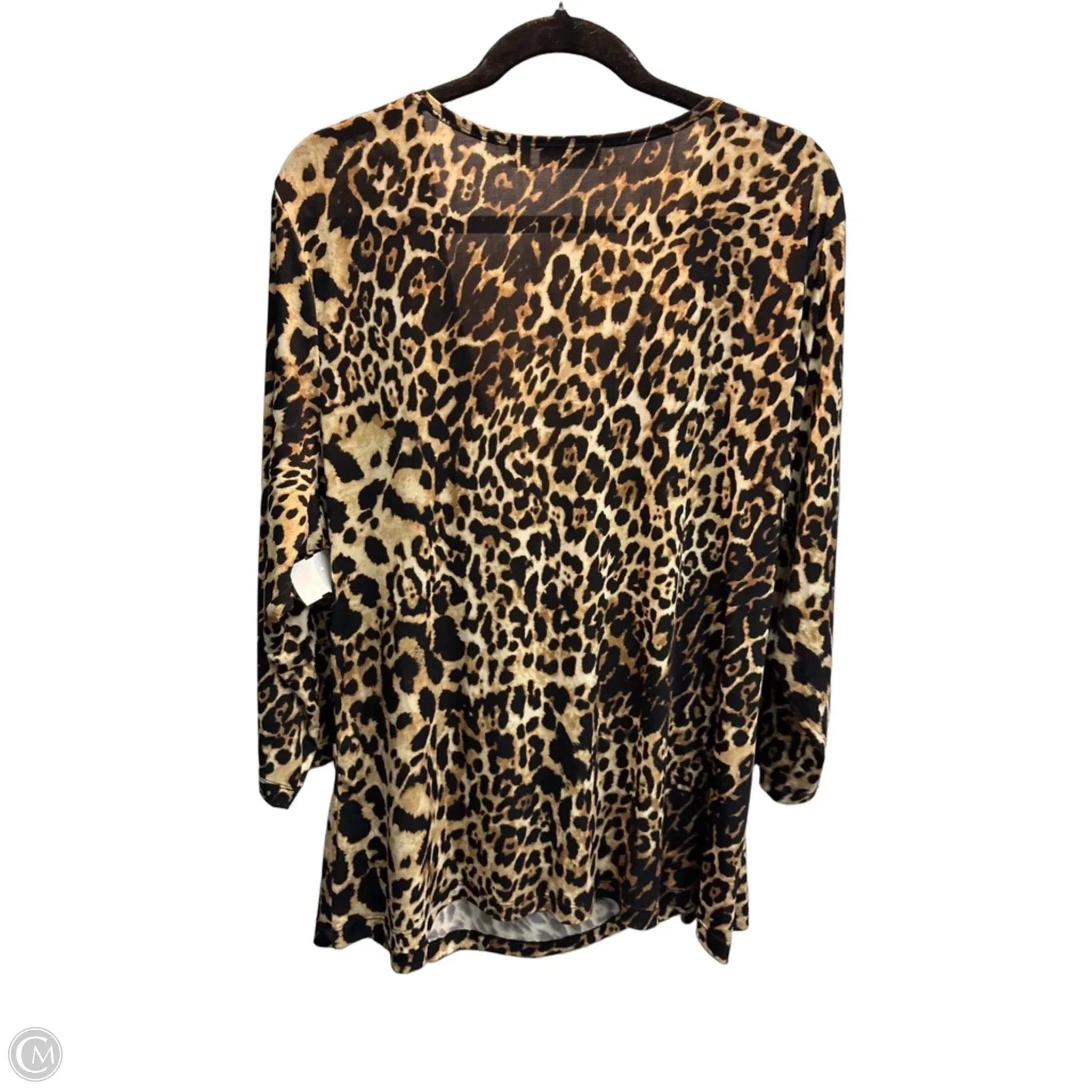Top Long Sleeve By Susan Graver In Animal Print, Size: 2x