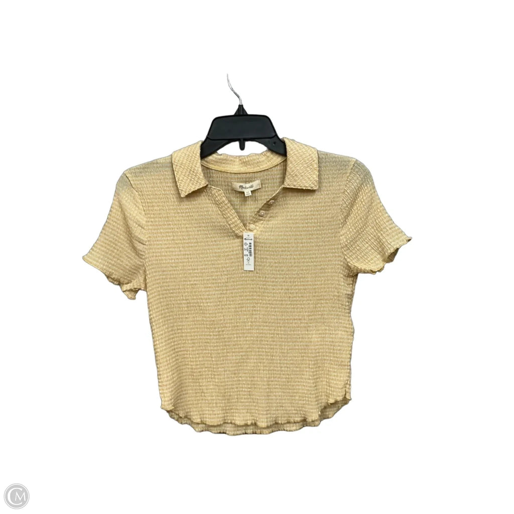 Top Short Sleeve By Madewell In Yellow, Size: Xs