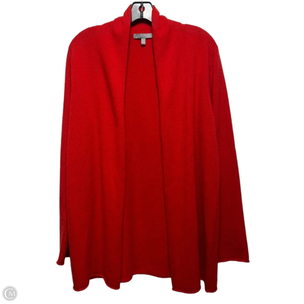 Cashmere Sweater Cardigan Designer By Neiman Marcus In Red, Size: L