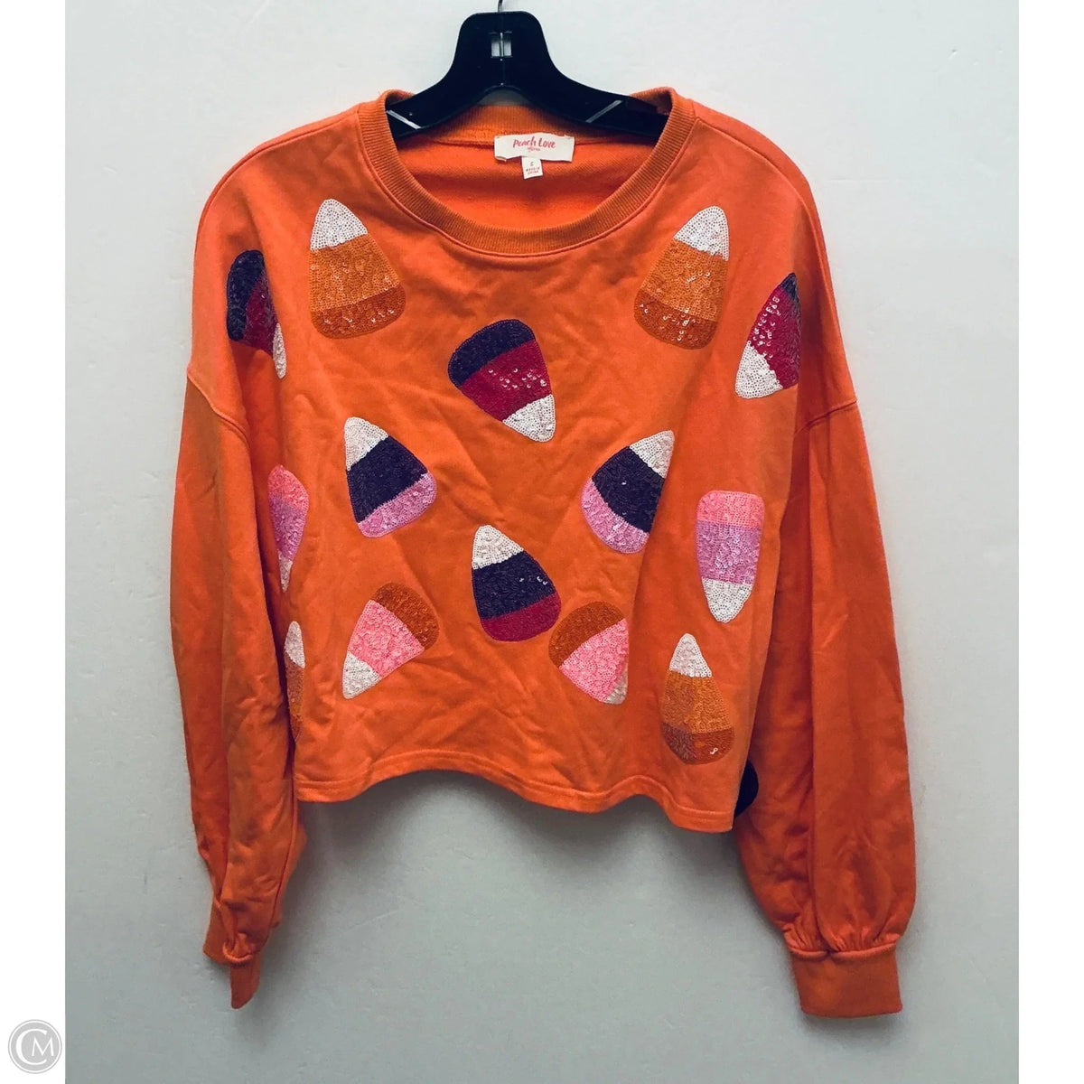 Top Long Sleeve By Peach Love Cream California In Orange, Size: S