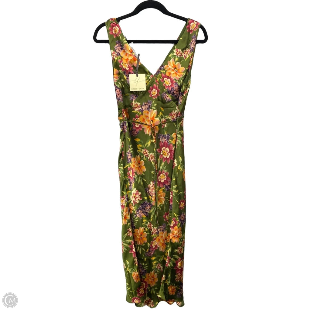 Dress Casual Midi By Dress Forum In Green & Orange, Size: M