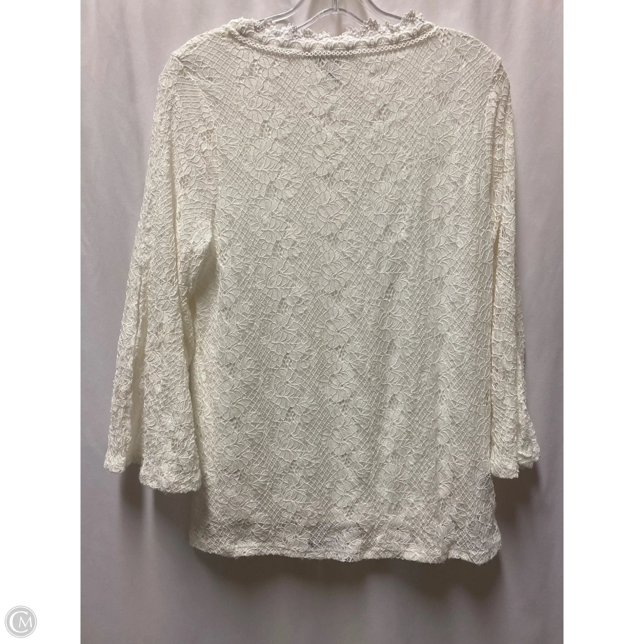 Top Long Sleeve By Cable And Gauge In White, Size: Xl