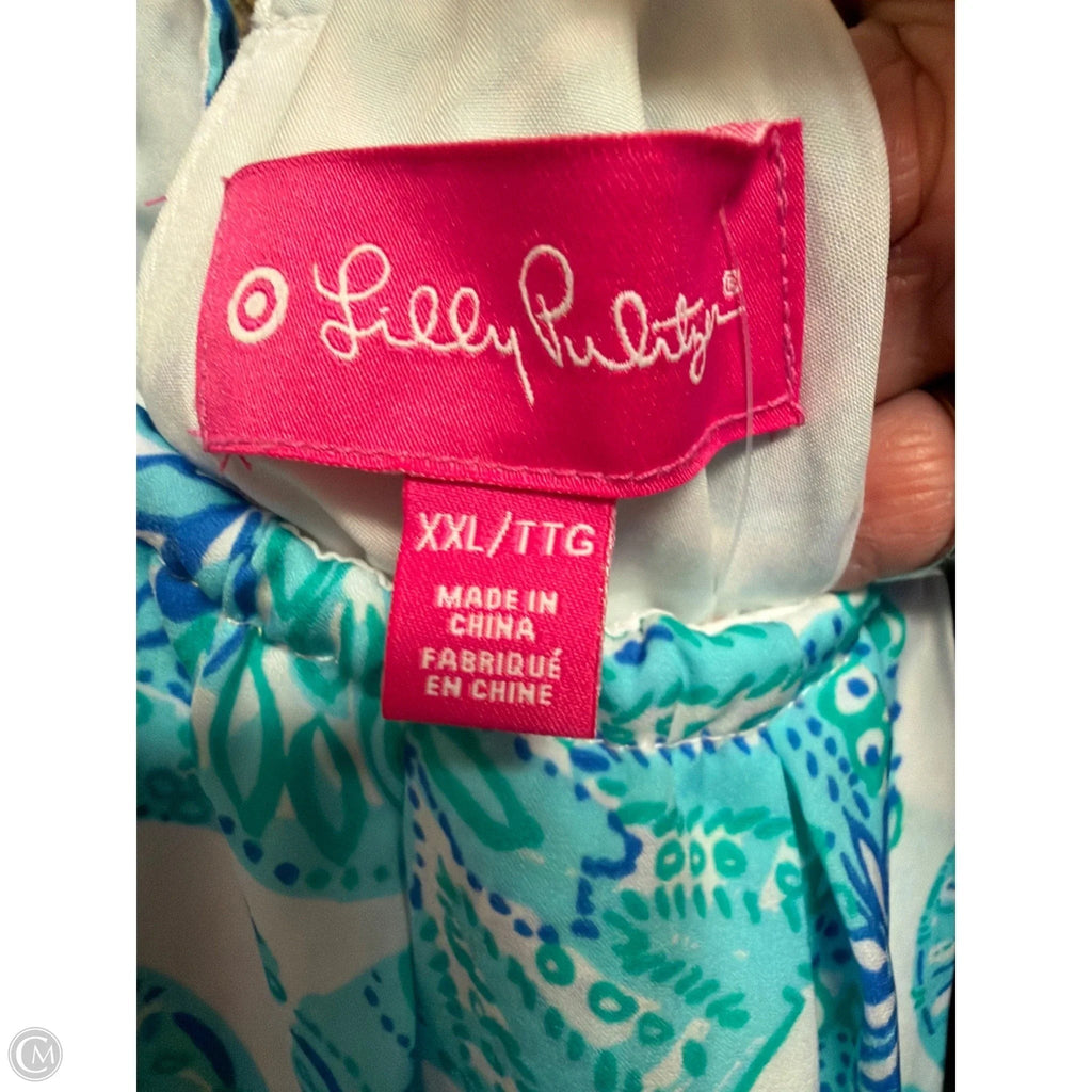 Top Sleeveless Designer By Lilly Pulitzer In Blue & Green, Size: Xxl