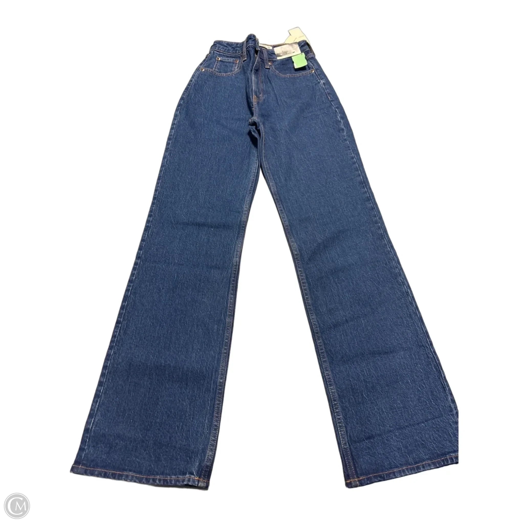 Jeans Straight By Abercrombie And Fitch In Blue Denim, Size: 0