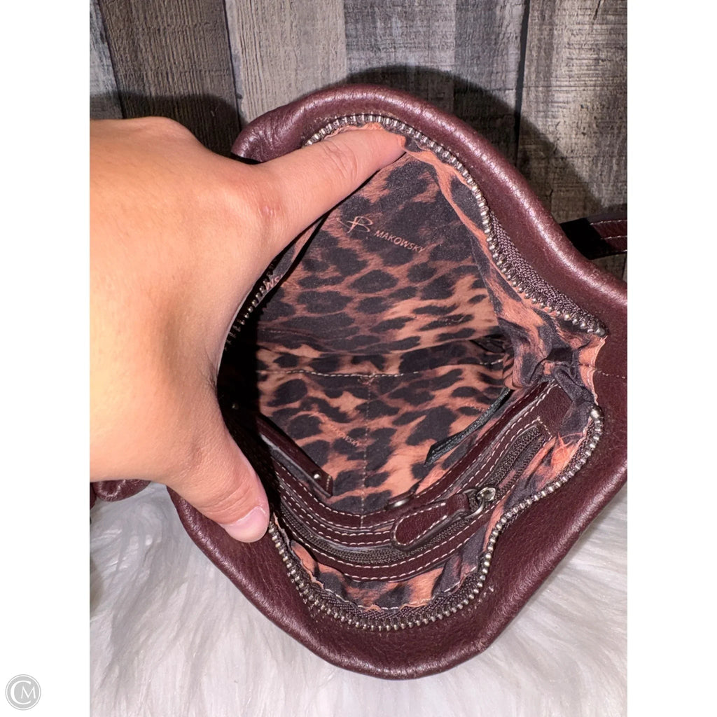 Crossbody Leather By Makowsky, Size: Medium