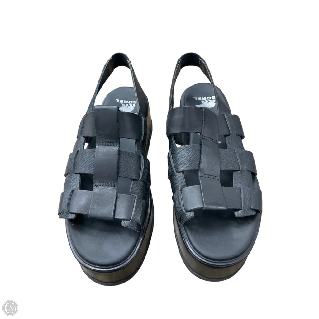 Sandals Heels Wedge By Sorel In Black, Size: 8