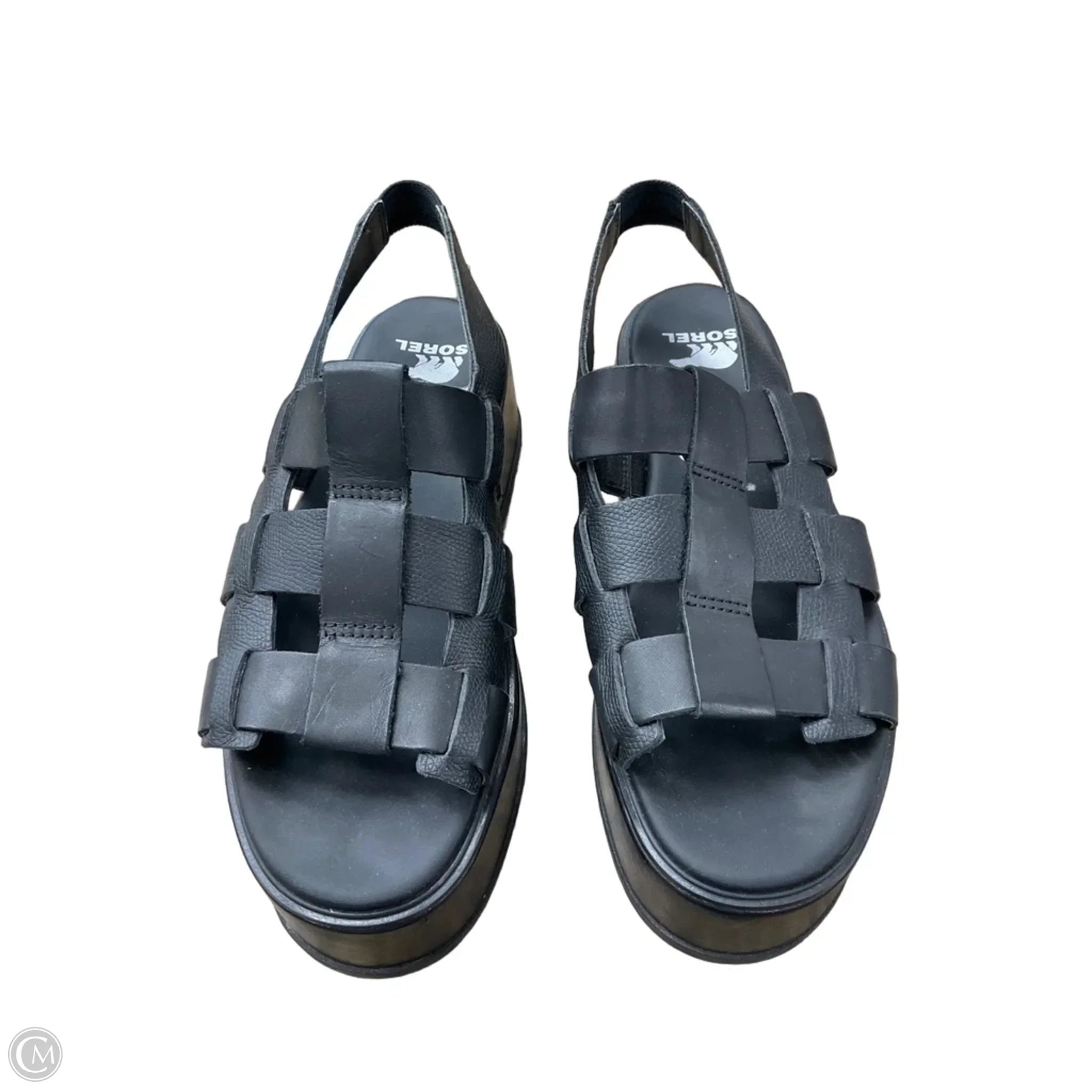 Sandals Heels Wedge By Sorel In Black, Size: 8